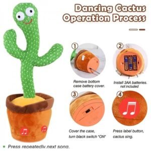 1pc Soft Plush Dancing Cactus Toy - Fun Singing and Dancing