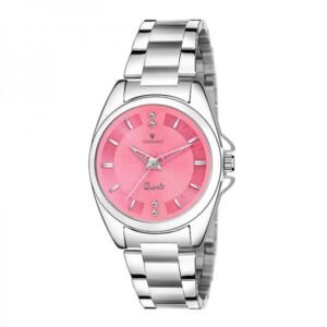 Watches for Women Round Studded Dial |Analogue Quartz Movemnet Ladies Watch|Long Battery Life|Stainless Steel Adjustable Bracelet Chain Strap|Double Lock Clasp Safety Watches for Girls