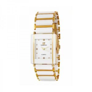 IIK Collection Rectangle Studded Dial Metalic Bracelet Chain Strap Analogue Wrist Watch for Men and Boys