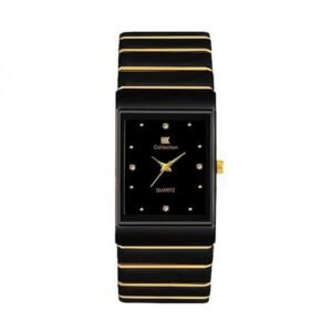 IIK Collection Rectangle Studded Dial Metalic Bracelet Chain Strap Analogue Wrist Watch for Men and Boys