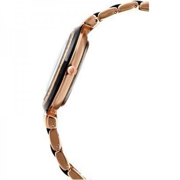 IIK Collection Round Studded Dial Metal Bracelet Chain Strap Analogue Women's Wrist Watch (Black) - Image 4