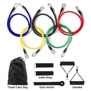 11pcs resistance bands 100lbs indoor portable fitness equipment yoga home gym exercise training expander tube elastic pull ropes