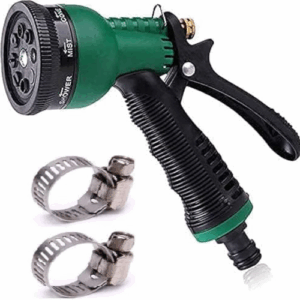 Garden Hose 7 Pattern High Pressure Garden Hose Nozzle Water Spray Gun With Leak Proof 2 Pcs Metal Grip Lock Gardening Washing Gun