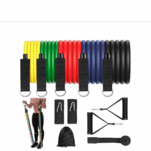 FRIDOBURD Resistance Bands. Exercise Bands Home Workout Resistance Bands Set (11pcs), Exercise Bands with Door Ankle and Handles, Waterproof Carry Bag, Legs Ankle (Multicolour), Rubber