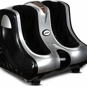 JSB HF05 Leg Calf & Foot Massager for Pain Relief Improving Blood Circulation, with Human Hands Like Pressing & Vibration Reflexology (AC Powered) (Black-Silver)