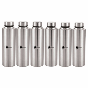 Pack of 6 Stainless Steel Water Bottles
