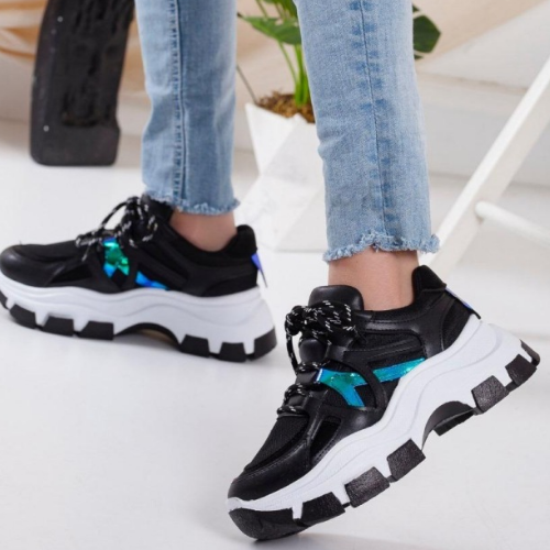 Iridescent Accent Chunky Platform Sneakers