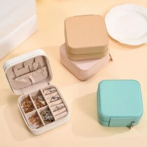 1pc Jewelry Organizer Display Travel Jewellery Case Boxes Travel Portable Jewelry Box Leather Storage Organizer Earring Holder