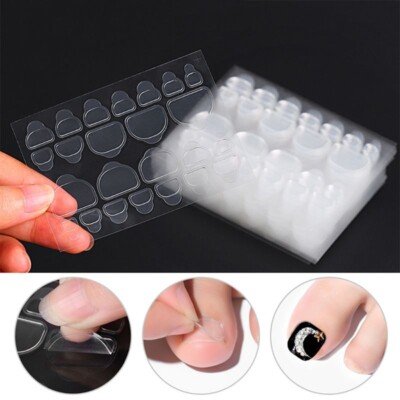 10 Sheets (240pcs) Double-side Nail Glue Sticker, Kalolary False Nail Glue Jelly Gel Tape Adhesive Tabs Nail Glue Transparent Flexible Adhesive Fake Nails Tips for Manicure