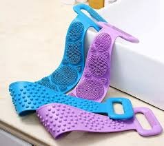 Back Scrubber, Double Side Bathing Brush for Skin Deep Cleaning Massage, Dead Skin Removal Exfoliating Belt for Shower, Easy to Clean, Brush for Bathing