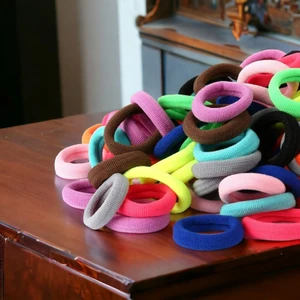 Hair rubber Multi color Rubber/ Hair Rubber Bands For Women/30 Elastic Hair Bands Textured Rubber/Kudalu byandgalu/Hair byandgalu Ideal for Women / Girls - 30 Pieces