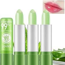 Ultra Aloe Vera Moisturizing Lipstick Long Lasting Nouritious Lip Balm Temperature Changing Color Lipgloss Lip pack of 3