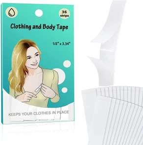 36 Strip Pack Invisible Double-Sided Fashion Tape to Hold Your Clothes Securely Against Your skinn 10 mm pack of 1