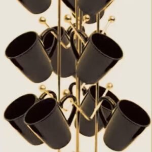 Stainless Steel Cup Stand, Coffee and Tea Mug Holder (Silver, 12 Cups Stand)