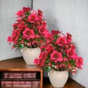 Sp enterprise bonsai artificial rose plant Home office indoor and outdoor decoration purpose set of 02